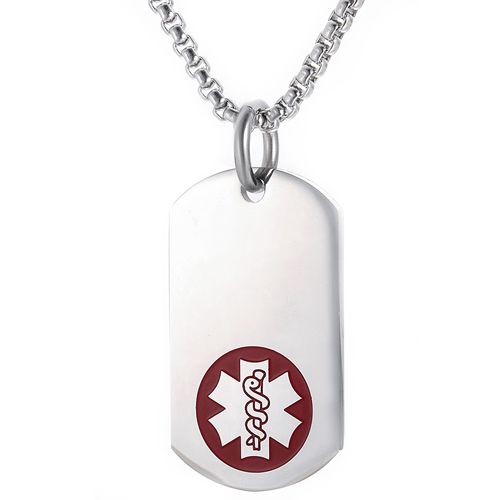 ***COI Titanium Medical Alert Tag Pendant-00023A