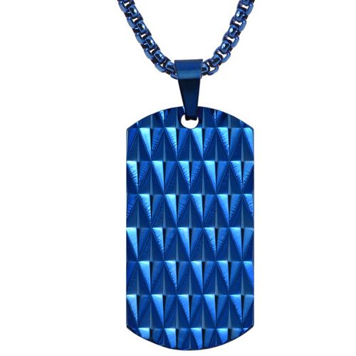 **COI Blue Titanium Faceted Pendant-00066A