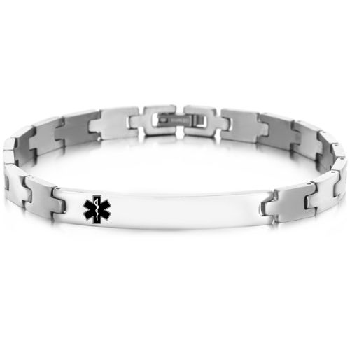 ***COI Titanium Medical Alert Bracelet With Steel Clasp(Length: 8.66 inches)-00083A