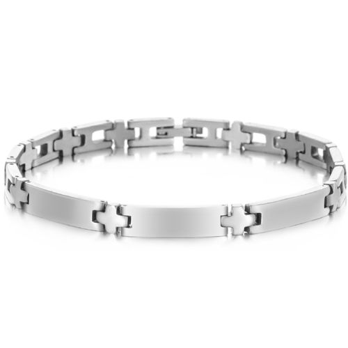 ***COI Titanium Cross Bracelet With Steel Clasp(Length: 8.46 inches)-00086A
