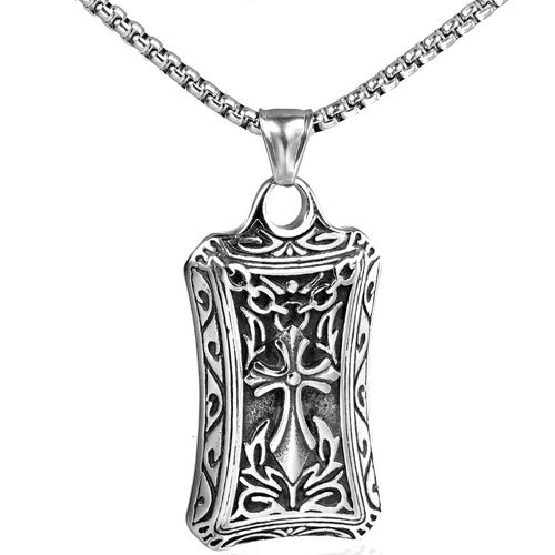 ***COI Titanium Black/Gold Tone/Silver Cross Celtic Tag Pendant-00103A