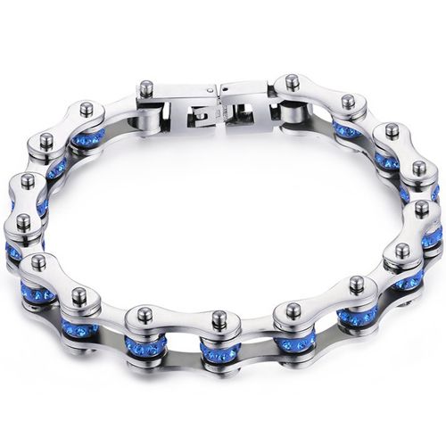 ***COI Titanium Blue Cubic Zirconia Bracelet With Steel Clasp(Length: 8.27 inches)-00240A