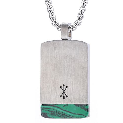 ***COI Titanium Green Malachite/Tiger Eye Pendant-00253A