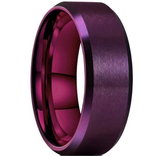 ***COI Purple Titanium Beveled Edges Ring-00392A