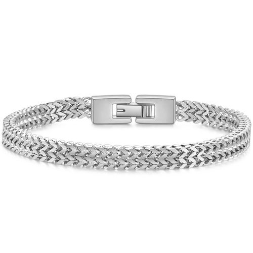 ***COI Titanium Black/Gold Tone/Silver Bracelet With Steel Clasp(Length: 8.27 inches)-00440A