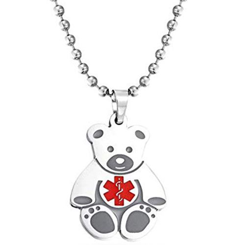***COI Titanium Medical Alert Bear Pendant-00452A