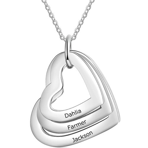 ***COI Titanium Triple Heart Pendant With Custom Engraving-00466A