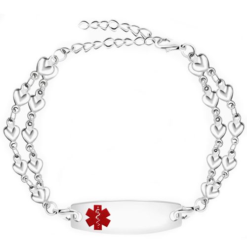 ***COI Titanium Medical Alert Bracelet With Steel Clasp(Length: 8.27 inches)-00640A