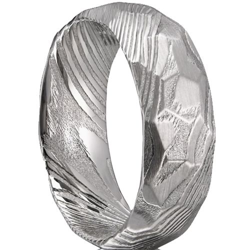 ***COI Tungsten Carbide Damascus Ring-00780A