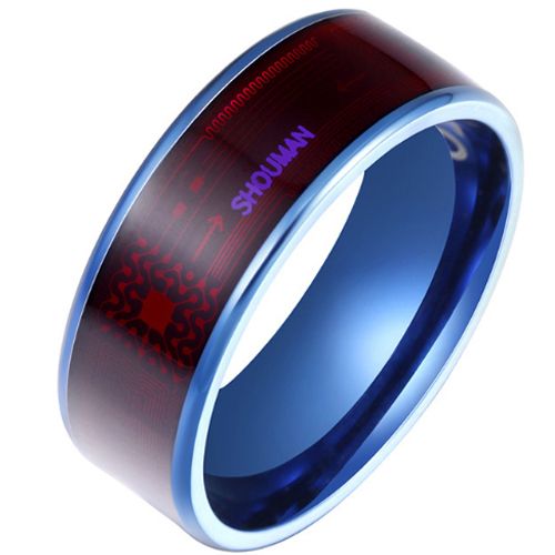 ***COI  Titanium Black/Blue NFC Ring-00843A