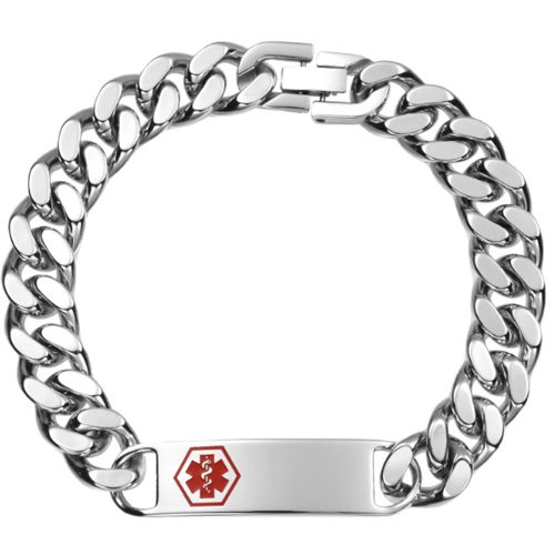 ***COI Titanium Medical Alert Bracelet With Steel Clasp(Length: 9.25 inches)-00878A