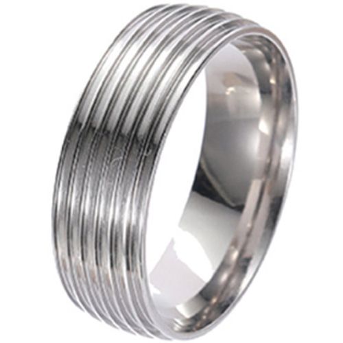 ***COI Titanium Grooves Dome Court Ring-00881A