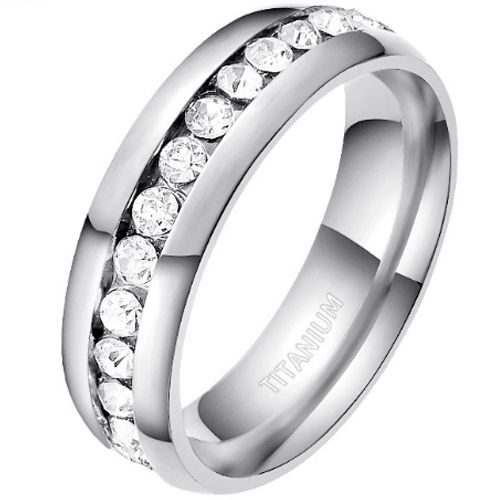 ***COI Titanium Gold Tone/Silver Dome Court Ring With Cubic Zirconia-00904AA