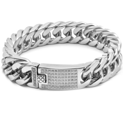 ***COI Titanium Cubic Zirconia Bracelet With Steel Clasp(Length: 8.66 inches)-00938A