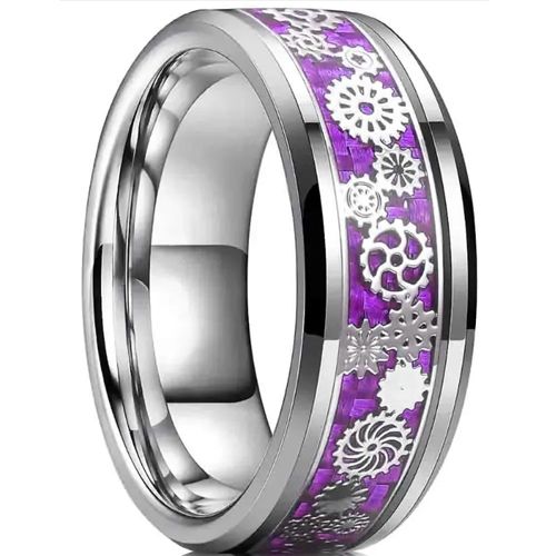 ***COI Titanium Gears Ring With Carbon Fiber-00955A