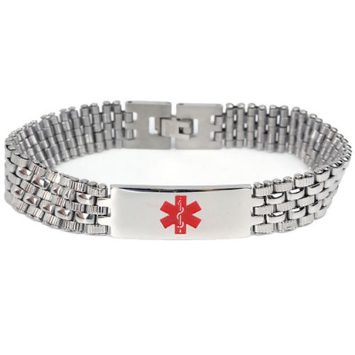 ***COI Titanium Medical Alert Bracelet With Steel Clasp(Length: 8.27 inches)-01082A