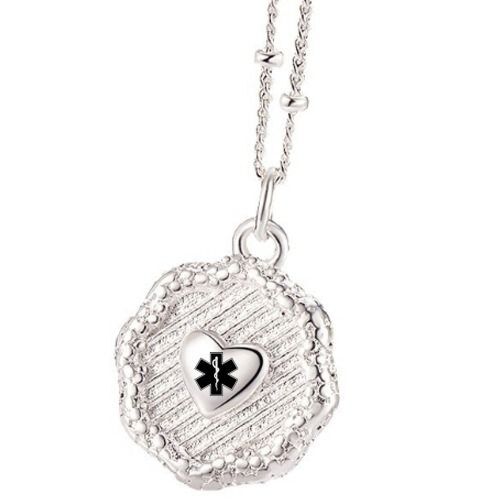 ***COI Titanium Medical Alert Heart Pendant-01094A
