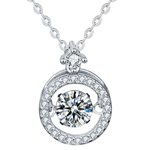 ***COI Sterling Silver 925 1 Carat Solitaire Moissanite Pendant-01104A