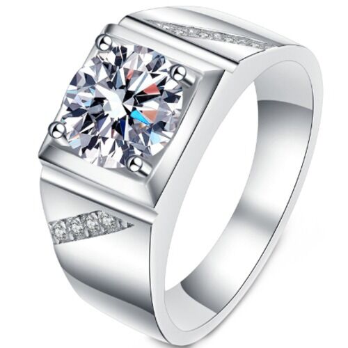 ***COI Sterling Silver 925 1 Carat Moissanite Solitaire Ring-01134A