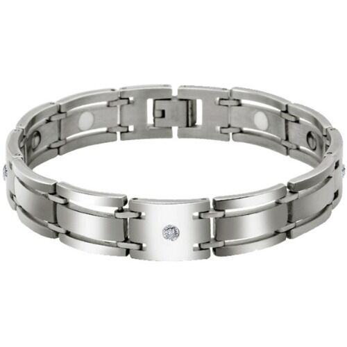 ***COI Titanium Cubic Zirconia Bracelet With Steel Clasp(Length: 7.87 inches)-01158A