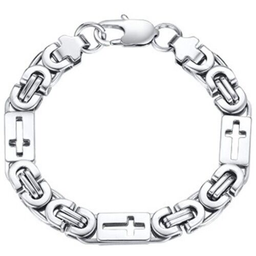 ***COI Titanium Cross Bracelet With Steel Clasp(Length: 7.48 inches)-01166A