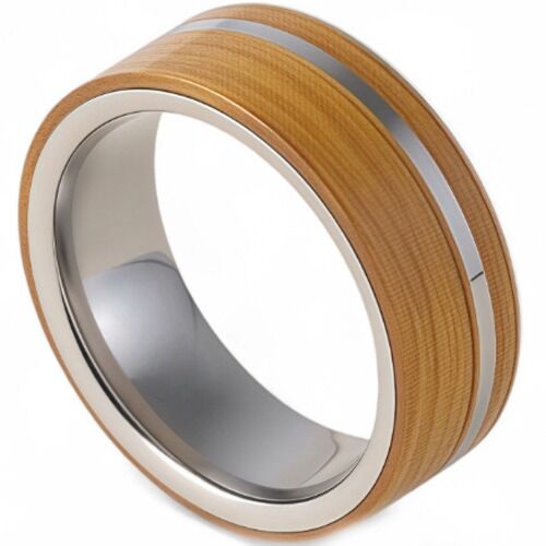 ***COI Titanium Ring With Koa Wood-01212A
