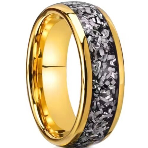 ***COI Gold Tone Titanium Meteorite Dome Court Ring-01236A