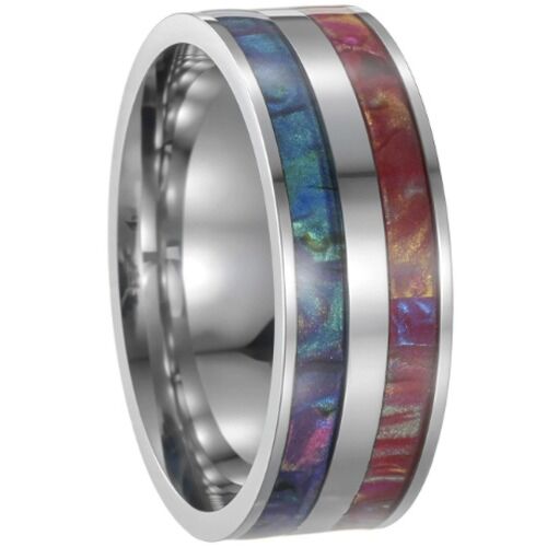 ***COI Titanium Ring With Abalone Shell-01249A