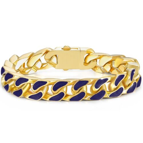 ***COI Titanium Black/Gold Tone/Silver Blue Resin Bracelet With Steel Clasp(Length: 8.0 inches)-01257A