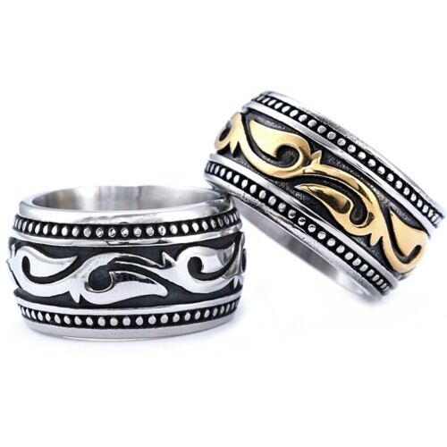 ***COI Titanium Black Silver/Black Gold Tone Silver Celtic Ring-01259A