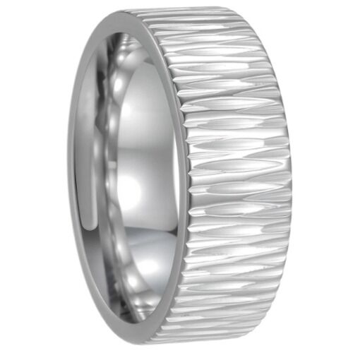 ***COI Titanium Black/Silver/Gold Tone Grooves Ring-01261A