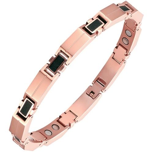 ***COI Titanium Black Rose/Blue Bracelet With Steel Clasp(Length: 9.06 inches)-01303A