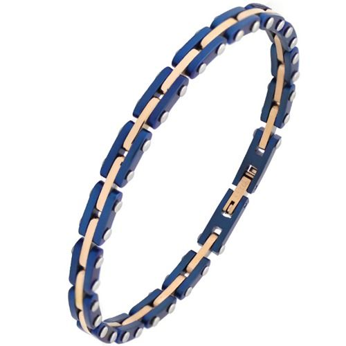 ***COI Titanium Blue Rose Bracelet With Steel Clasp(Length: 8.85 inches)-01304A
