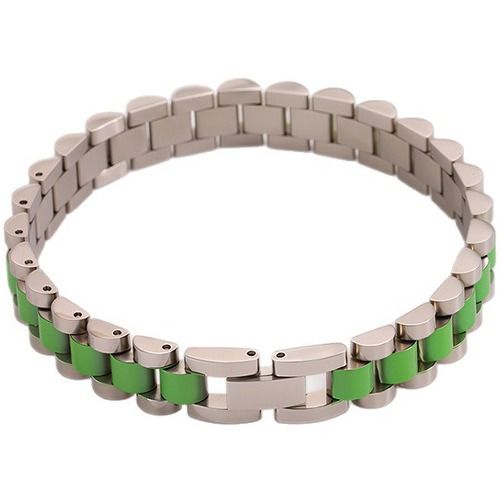 ***COI Titanium Black/Red/Green/Pink/Blue/Purple/White Silver Bracelet With Steel Clasp(Length: 8.27 inches)-01319A