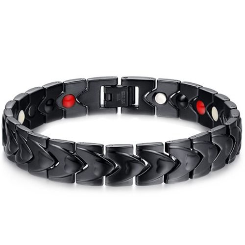 ***COI Black Titanium Bracelet With Steel Clasp(Length: 8.46 inches)-01356A