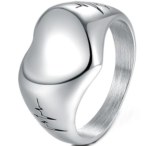 ***COI Titanium Heartbeat & Heart Ring-01367A