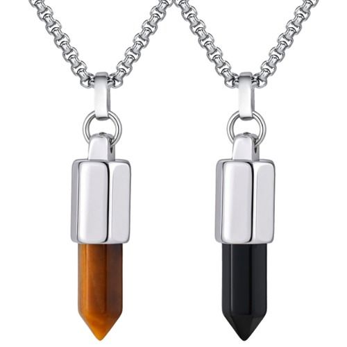 ***COI Titanium Pendant With Black Onyx/Tiger Eye-01386A