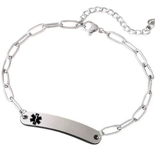 ***COI Titanium Black/Gold Tone/Rose/Silver Medical Alert Bracelet With Steel Clasp(Length: 8.27 inches)-01403A