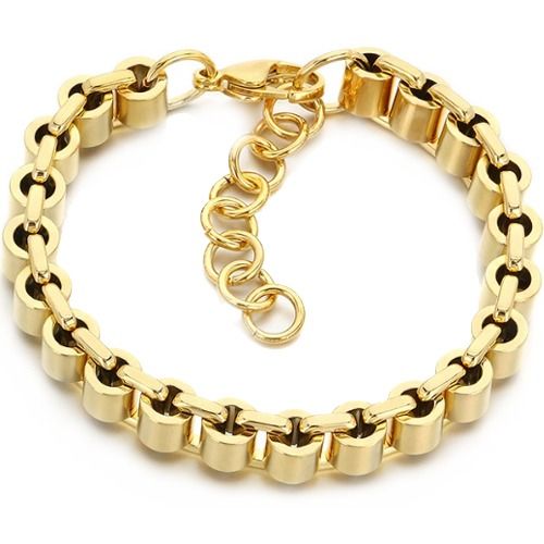 ***COI Titanium Black/Gold Tone/Silver Bracelet With Steel Clasp(Length: 8.66 inches) -01492A