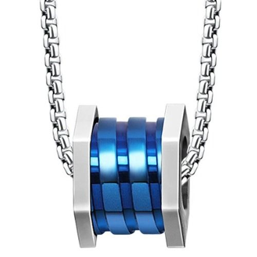 ***COI Titanium Silver Gold Tone/Blue/Black Pendant-01501A