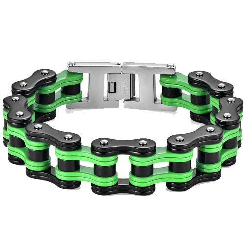 ***COI Titanium Black/Silver Ceramic Bracelet With Steel Clasp(Length: 8.66 inches)-01522A