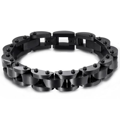 ***COI Black Titanium Bracelet With Steel Clasp(Length: 8.66 inches)-01570A