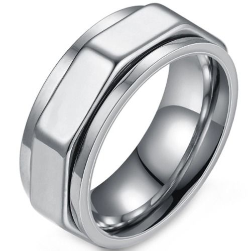 ***COI Titanium Black/Gold Tone/Silver Rotating Ring-01619A