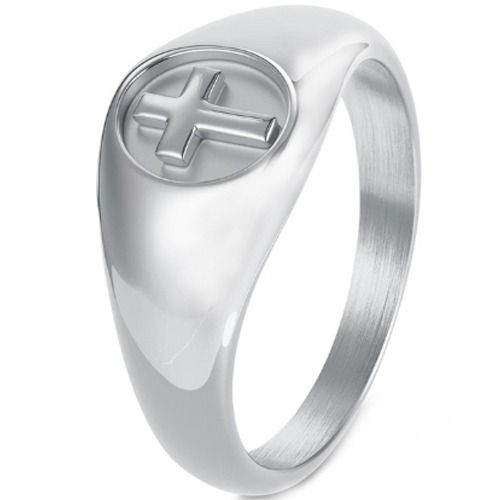 ***COI Titanium Black/Gold Tone/Silver Cross Ring-01624A