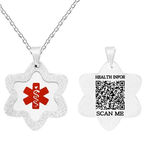 ***COI Titanium Gold Tone/Silver Medical Alert Custom Engraving Pendant-01659A