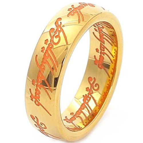 ***COI Gold Tone Titanium Lord The Ring Dome Court Ring-01671A