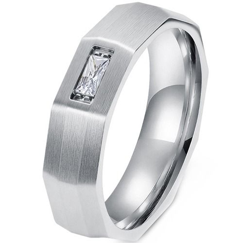 ***COI Titanium Gold Tone/Silver Ring With Cubic Zirconia-01863A