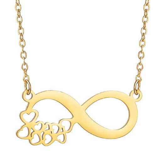 ***COI Gold Tone Titanium Infinity Heart Necklace(Length: 19.6 inches)-01876A