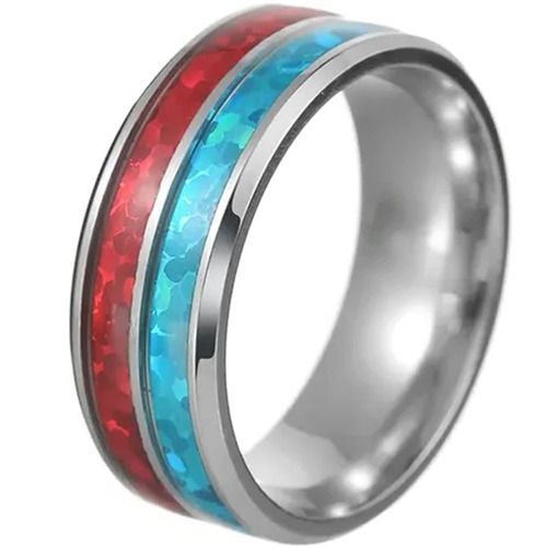 ***COI Tungsten Carbide Crushed Opal Ring-01937A