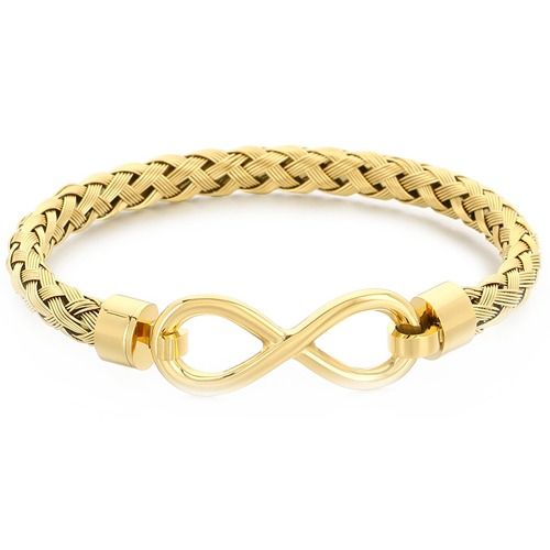 ***COI Titanium Gold Tone/Silver Infinity Bracelet With Steel Clasp(Length: 7.48 inches)-01943A